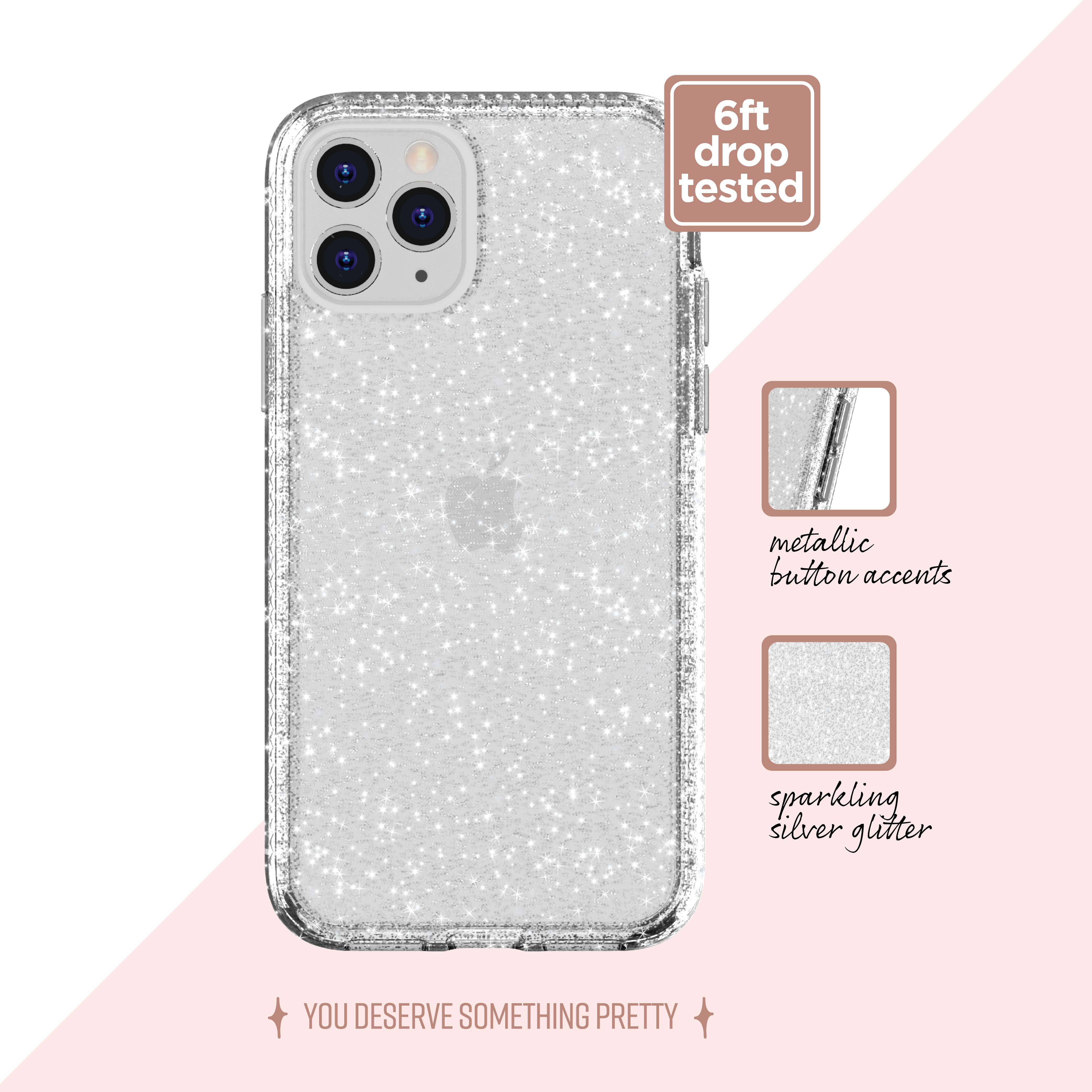 Clear with Silver Glitter Phone Case for iPhone 11 Pro Max Walmart