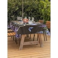 thumbnail image 3 of Outdoor Tablecloths with Umbrella Hole & Zipper, Purple Flowers 60 x102 Inch Rectangle Tablecloths, Weeping Spring Floral Bicycle Wooden Farmhouse Waterproof Table Cloth, Patio/Pool Table Covers, 3 of 8