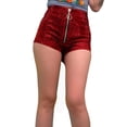 thumbnail image 2 of Women High Waisted Zipper Closure Shorts Front Zipper Closure Printed Pattern High Waist Pants, 2 of 3