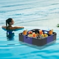 thumbnail image 3 of EAGLE PEAK Pool Floating Tray Table for Pool and Hot Tub, Wicker Serving Tray Floating Serving Tray with Drink Holders and Phone Slots , Blue, 3 of 9