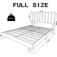 thumbnail image 2 of Full Platform Bed Frame Black Velvet Upholstered Bed Frame with Vertical Geometric Adjustable Headboard,Wooden Slats Support,No Box Spring Needed,Mattress Foundation,Easy Assembly,Noise Free Design, 2 of 8