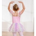 thumbnail image 5 of Aideaone Toddler Girls Ballet Leotard with Tutu Skirt Ruffle Sleeve Dance Costume Ages 3-7, 5 of 7
