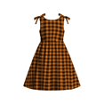 thumbnail image 5 of MEZZALL Girls Bow Shoulder Halloween Dress Plaid Print Sleeveless O-Neck A-Line Swing Kids Party Sundress Lovely Dresses, 5 of 5