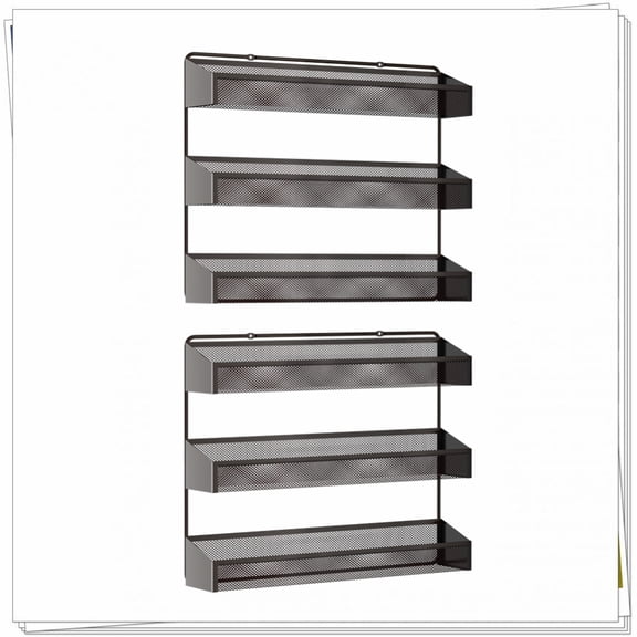 Fuleadture Set of 2 3 Tiers Spice Organizer for Kitchen-Bronze