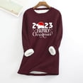 thumbnail image 3 of Tbopshirt Womens Hoodless Sweatshirts,Plus Size Essential Crewneck Sweatshirts Christmas Women's Round Neck Pocket Thickened Plush Warm Long Sleeve Tops, 3 of 5