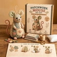 thumbnail image 4 of RBCKVXZ Patchwork Mouse DIY Sewing Kit, Pre-Cut Fabric Stuffed Mouse Craft Set with Step-by-Step Guide for Beginners Handmade Decor Gift, 4 of 5