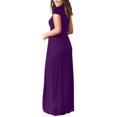 thumbnail image 3 of U.Vomade Femmes Manches Courtes Col Rond Poche Décontractée Longue Dress, 3 of 4