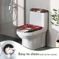 thumbnail image 4 of HELLHERO Snowman Snowflake Pattern Toilet Seat Lid Cover 2-Piece Elastic Fabric Washable for Women, 4 of 8