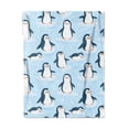 thumbnail image 1 of Couverture en Flanelle Polaire Douce et Chaude Imprimée Pingouin Sherpa, 1 of 7
