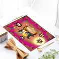 thumbnail image 2 of Set of 4 Happy Halloween Placemats - 12x18 Inch Linen Dining Table Mats with Horror Graffiti, Dark Style Lighthouse, and Fairy Tale Castle Designs for Seasonal Kitchen and Dinner Party Decor, 2 of 5