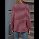 thumbnail image 4 of Camisas de Larga para Mujer, Jersey de Cuello en V A Rayas, Corte Holgado, Blusas Y2K con Botones, Conjuntos de Otoño para Mujer. Rojo XXL, 4 of 9