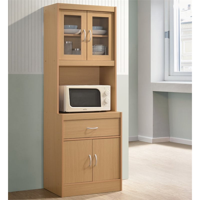 Hodedah Kitchen Cabinet In Beech Walmart Com Walmart Com