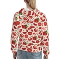 thumbnail image 7 of Daiia Tomatoes Pattern Women's Fashion Hoodies & Sweatshirts with Kangaroo Pocket Hooded Sweatshirt with Eye-catching Drawstrings-Small, 7 of 7