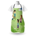 thumbnail image 3 of Sports Apron, Friends at Backyard Playing Baseball Joyful Days Cartoon Style Print, Unisex Kitchen Bib with Adjustable Neck for Cooking Gardening, Adult Size, Multicolor, by Ambesonne, 3 of 4