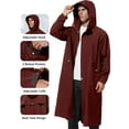 thumbnail image 6 of jobturf Rain Jacket Men Waterproof Long Windbreaker with Drawstring Hood Lightweight Packable Running Hiking Cycling Rain Coat with Flip Pockets, 6 of 9