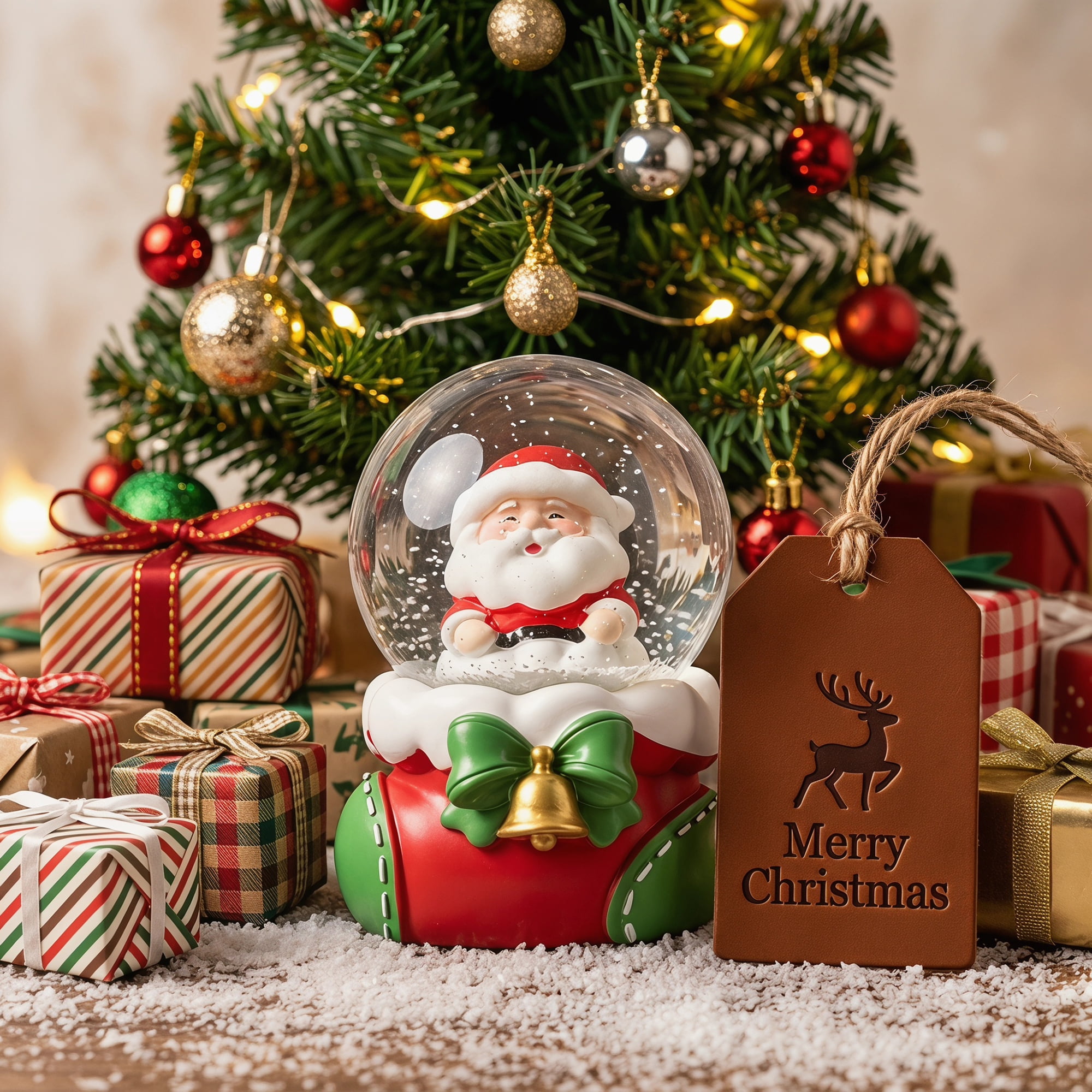 Unique Bargains Crystal Ball Shatterproof LED Glitter Snow Globe Red N 2.6" x 2.6" x 3.7"
