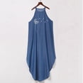 thumbnail image 4 of Vestido holgado de mezclilla sin mangas con estampado de cuello halter HUOGUO para mujer, 4 of 5