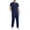 Dark Blue, variant on Xfvqtps Scrubs Set for Men Short Sleeved V-Neck Scrub Top and Elastic Waist Multi-Pocket Jogger Pants Nursing Uniform Set