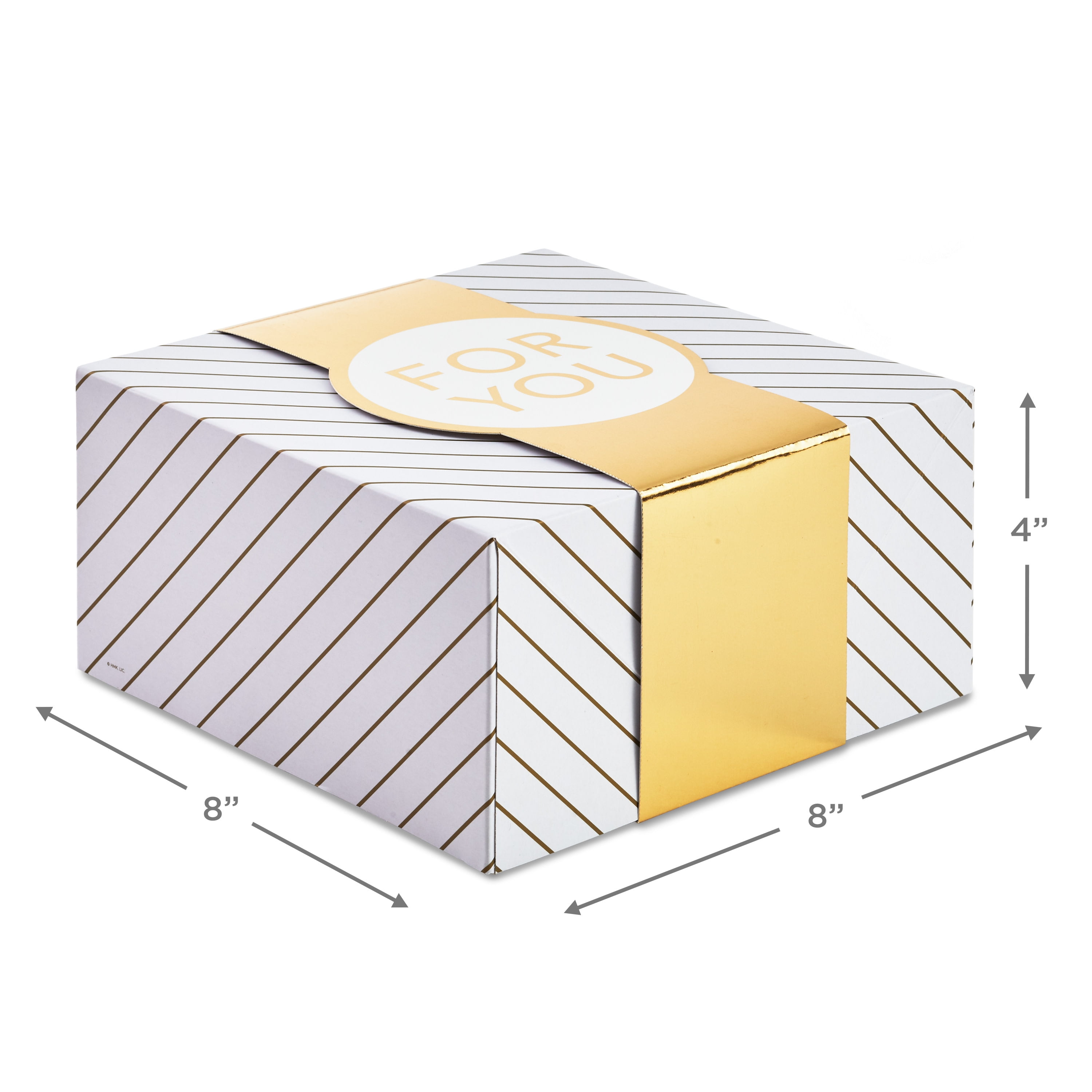 Hallmark Christmas Multi-color Paper Medium Gift Boxes, with Wrap Bands (2 Count) 8" x 8"