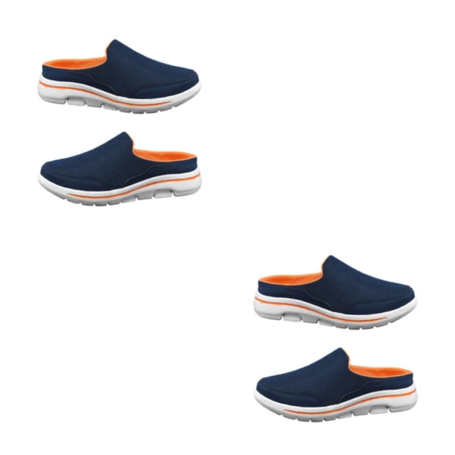 Qarigey 1 par de toboganes para mujer, niñas, verano, viaje, transpirable, diseño Simple, zapatilla, sandalia para exteriores, azul, naranja, naranja azul talla 40 2piezas