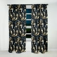 thumbnail image 3 of Designart "Flourishes Of Calligraphy In Black And Grey Damask I" Damask Curtain Single Panel, 3 of 6