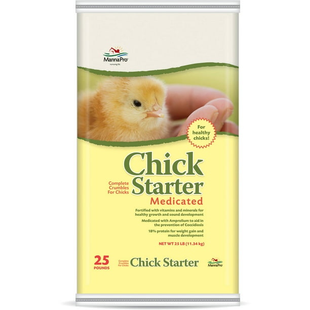 Manna Pro Chick Starter Grower Medicated Chick Feed Crumbles For Young