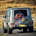 thumbnail image 5 of Naloa Space Colorful Donut PVC Leather Spare Tire Wheel Cover for Car Truck SUV Camper Trailer Universal Fit many size17 inch, 5 of 6