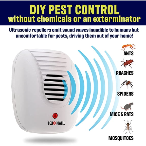 Bell & Howell Ultrasonic Set of 8 Total Home & Garage Pest Repeller