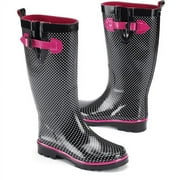 Women's Shiny Tiny Dots Buckle Rain Boots
