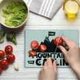 thumbnail image 4 of Saying Cutting Board, Mountains are Calling Inscription in Scandinavian Style Climbing and Traveling, Decorative Tempered Glass Cutting and Serving Board, Small Size, Black and White, by Ambesonne, 4 of 5