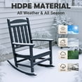 thumbnail image 5 of Tappio HDPE Rocking Chair All Weather Porch Rocker with High Backrest, Outdoor Indoor Rocking Armchair, Black, 5 of 9