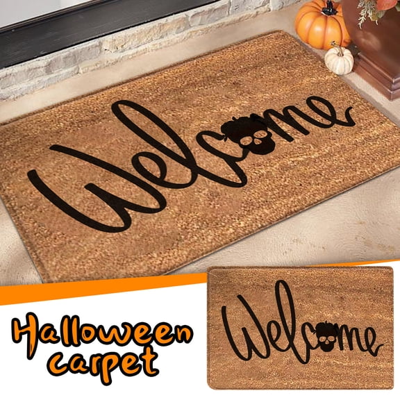 SDJMa Halloween Doormat Welcome Mat, Outdoor Mat, Large Front Door Mat Indoor Entrance Mat, Back Door Mat Outdoor Entrance, Front Porch Rug Farmhouse Home Fall, 24x16, Brown