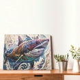 thumbnail image 4 of Logiee Psychedelic Shark Artwork Print Canvas Wall Art,Canvas Picture Prints with Frame, Wall Art Decorative,Canvas Decorative,Suitable for Living Room Bedroom Office Room 30x40, 4 of 6