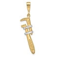 thumbnail image 3 of 14k Yellow and Rhodium Gold Pipe Wrench Pendant for Men, Realistic Tool Charm Symbolizing Craftsmanship, Tradesman Jewelry for Mechanics, Labor Style Accessory, 3 of 7