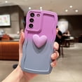 thumbnail image 4 of for Samsung Galaxy S22+ Plus Case, Cute Kawaii 3D Love Heart Gradient Color Curly Wave Frame Camera Lens Cover Shockproof Soft Silicone S22 Plus Phone Case 6.6" for Women (Purple Gray), 4 of 11