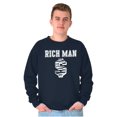 thumbnail image 3 of Cool Rich Man Dollar Sign Money Men's Crewneck Sweatshirt Brisco Brands S, 3 of 6