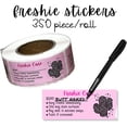 thumbnail image 2 of Freshie Care Instruction Card Sticker with Line to Write in Scent  350 pc roll  Leopard Cactus Pink Warning Labels Customer Package 1x2.5, 2 of 5