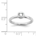 thumbnail image 5 of 925 Sterling Silver Stackable Expressions Low 5mm Round White Topaz Ring Size: 7; for Adults and Teens; for Women and Men, 5 of 5