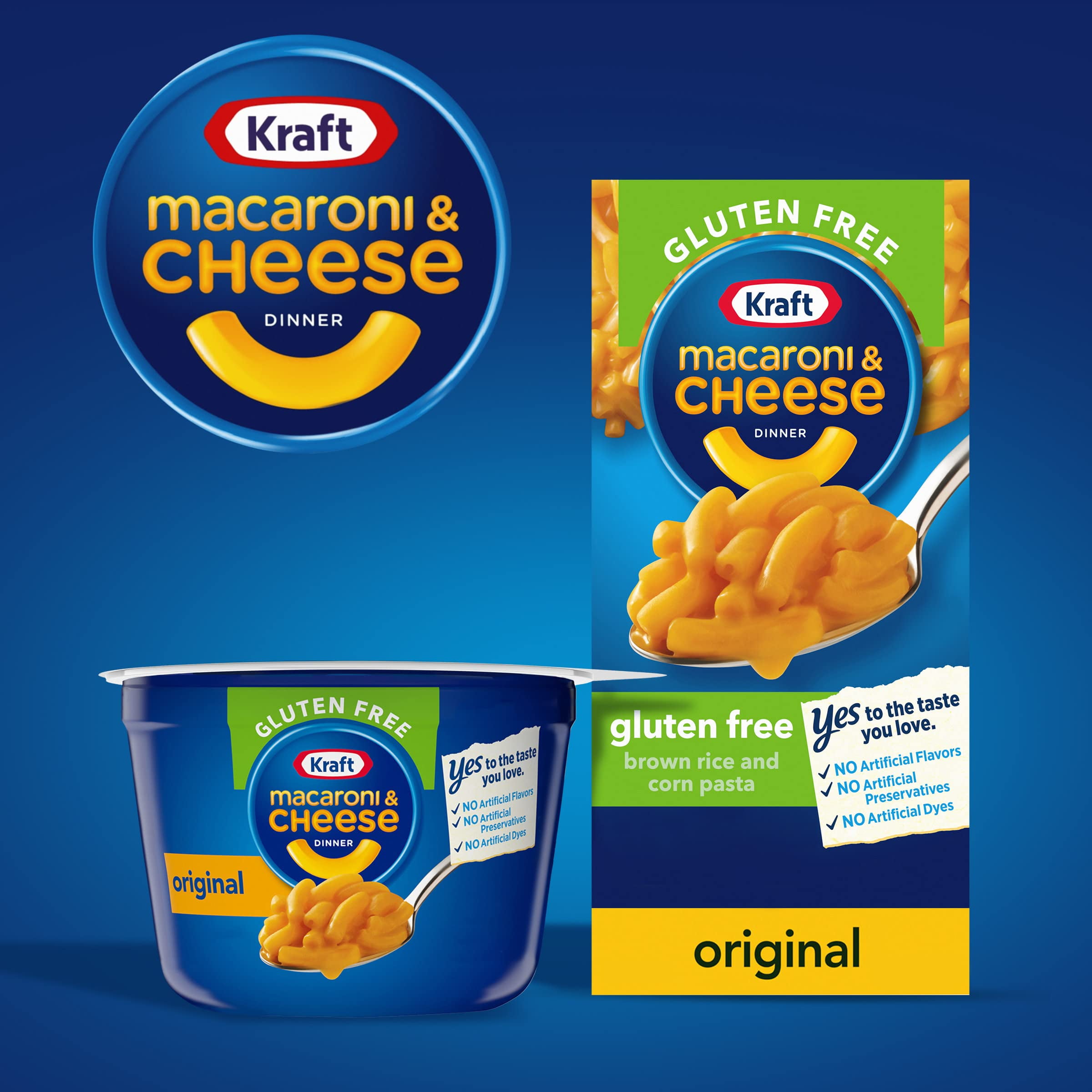 Kraft Gluten Free Original Mac and Cheese Cups Easy Microwaveable Dinner (Pack of 6)