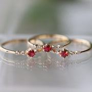 STAOEDU 14K Gold Plated Stacking Rings for Women Heart Chain Link Gold Silver Rings Set Simple Thumb Thin Pain Band Rings