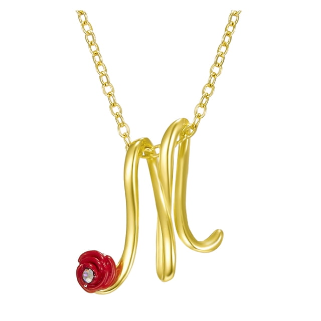 Jusqu'à 65% de Réduction sur les Colliers SMihono pour Femmes, Collier Lettre Rose avec Strass, Pendentif Rétro en Anglais