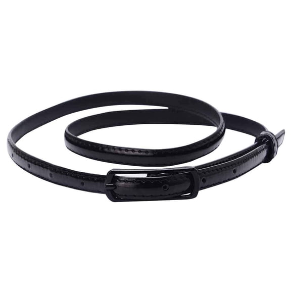 Women's Solid Color Faux Leather Skinny Belts for Dresses, Slim PU Leather Adjustable Belt, Fashion Accessory