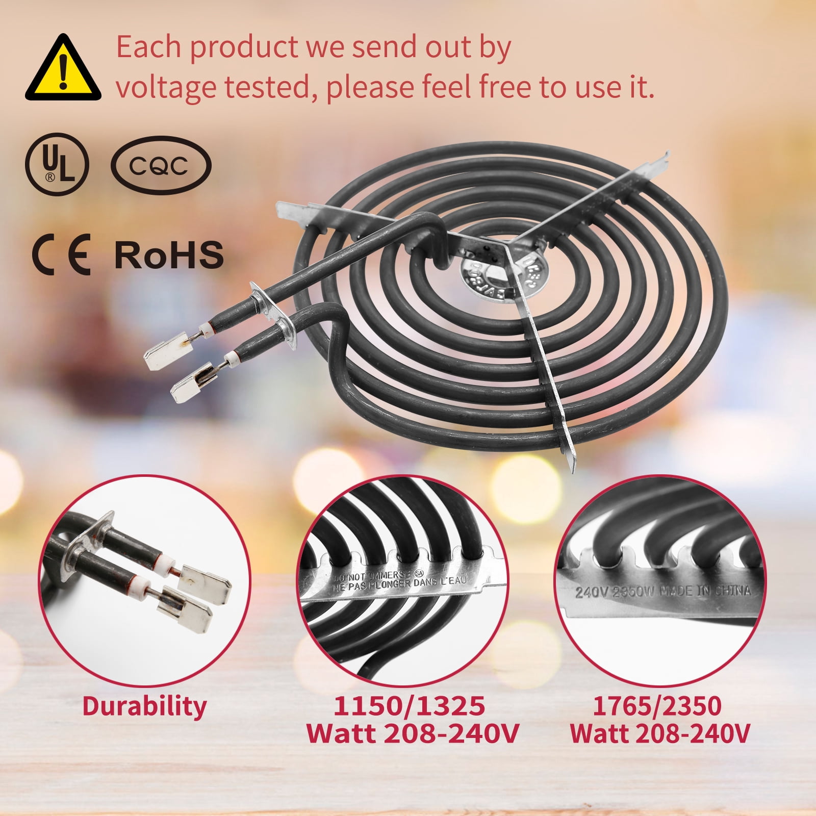 COZZIVITA WB30M1 & WB30M2 Electric Stove Burner Replacement - Fit GE, Hotpoint - 2x 8'' & 2x 6''