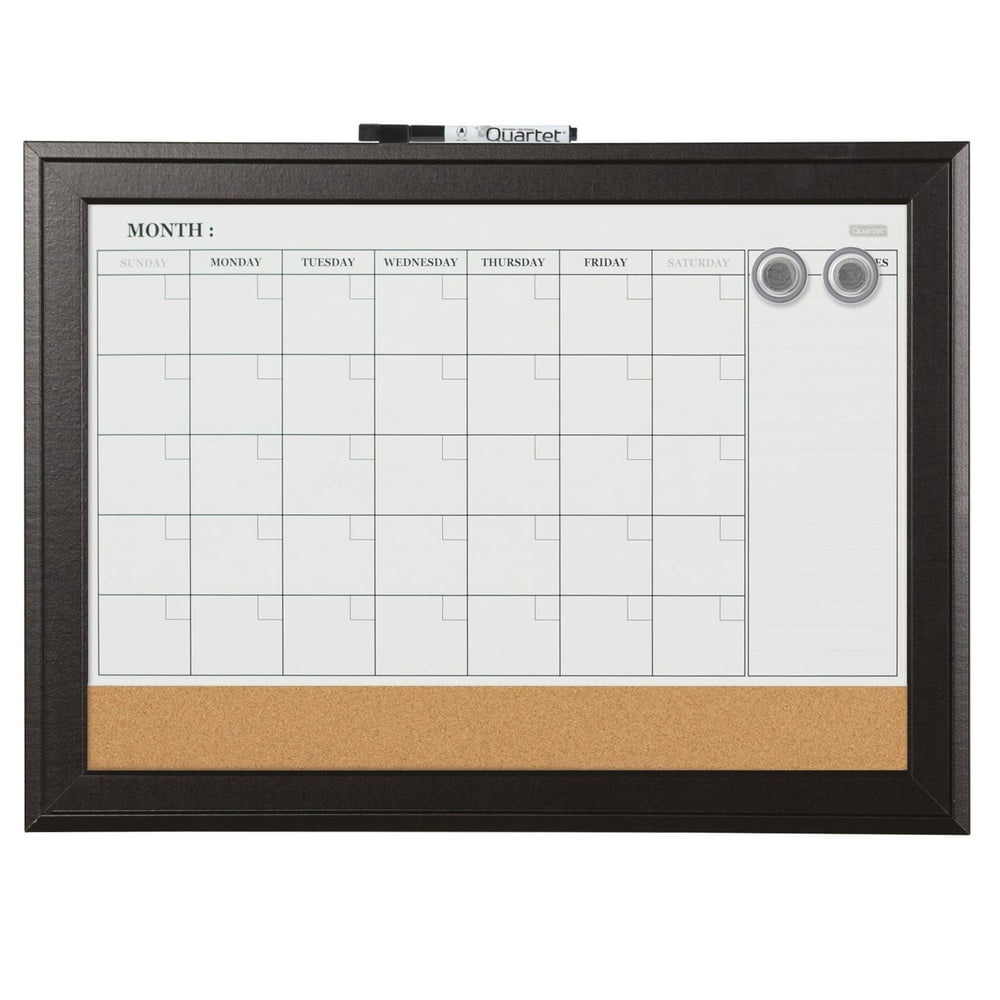 Quartet Combination Calendar Board, Espresso Frame (79275