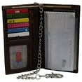thumbnail image 3 of RFID Blocking Vintage Leather Slim Long Bifold Checkbook Biker Chain Wallet, 3 of 15