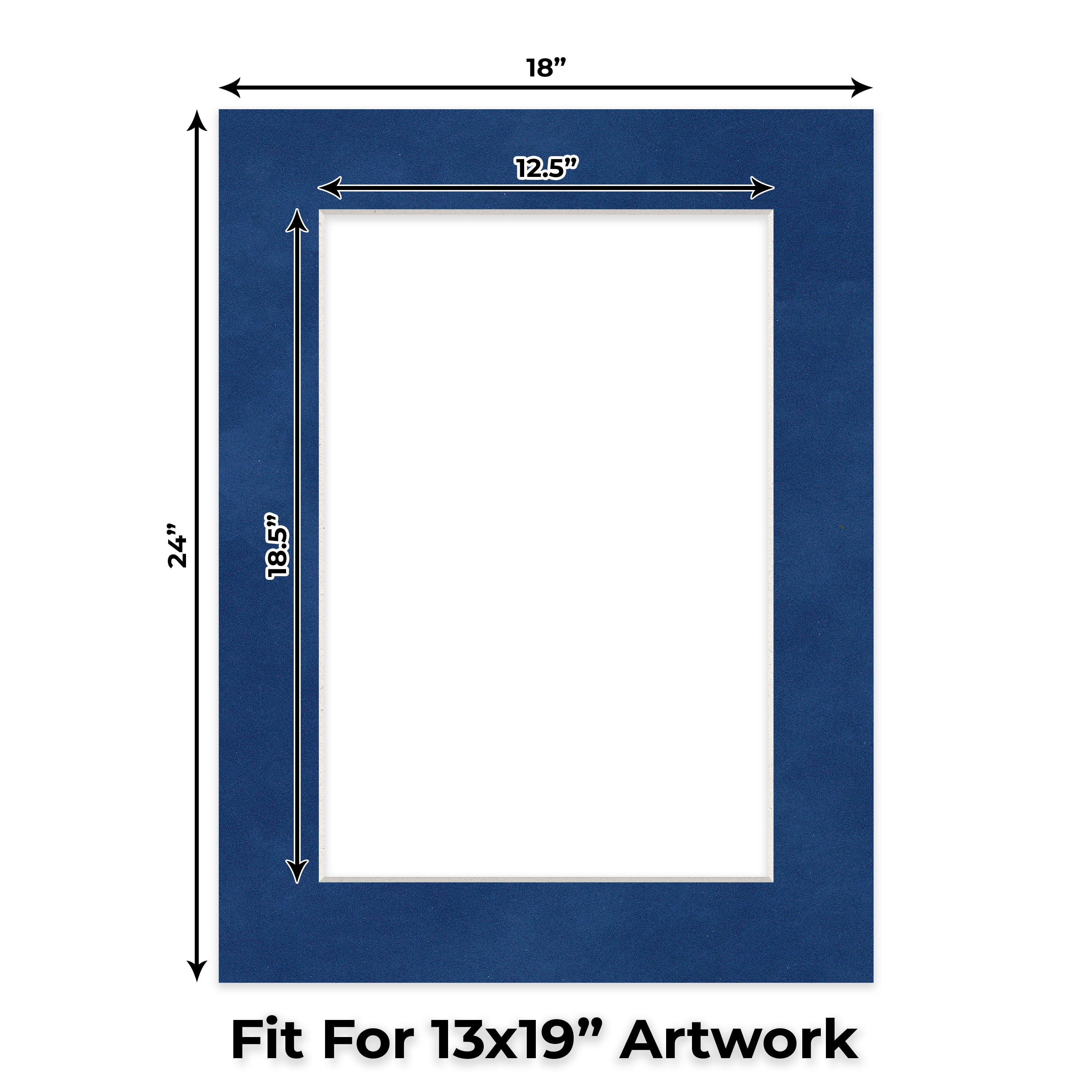 Brooke Blue Suede Picture Frame Mat for 18x24 Frames - Fits 13x19 Photos - 25 Mats