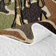 thumbnail image 5 of Feelyou Camouflage Basketball Quilt King for Boys, Dripping Sport King Coverlet Set, Green Brown, 3-Piece, 5 of 7