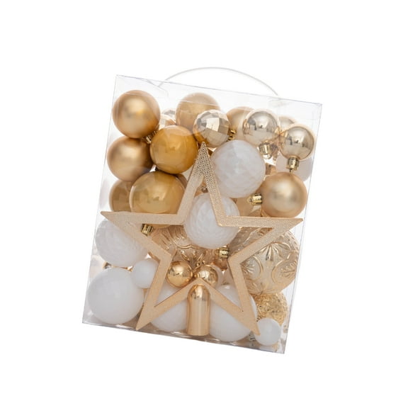 Efficient Plastic Holiday Decors Set 50Pieces Including Star Tree Toppers for Multiroom Decoration