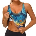 thumbnail image 3 of Hirioo Colorful Underwater Shark for Women's Sports Vest with Full-Print Design, Stretchy Fabric and Removable Pads-Medium, 3 of 8