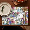 thumbnail image 4 of Pioneer Flower Floral Print Pattern Summer Placemats Table Placemats Set Of 6-Linen Kitchen Washable Placemats Table Mats 12x18 Inch Non-Slip Heat Resistant, 4 of 5
